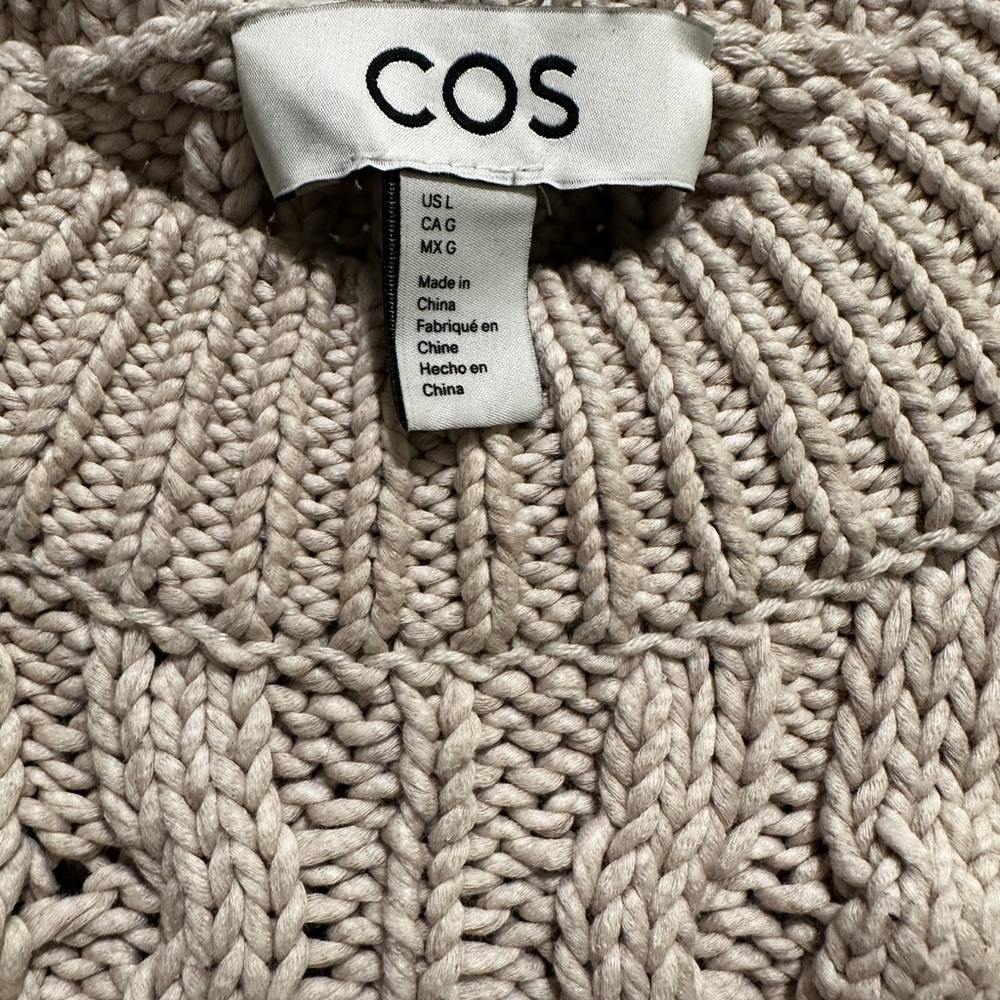 COS cable knit cream sweater